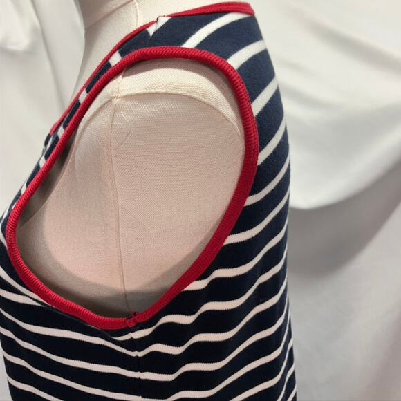 Norton‎ McNaughton Striped Sleeveless Maxi Dress Women Small Nautical Navy red - Picture 10 of 15